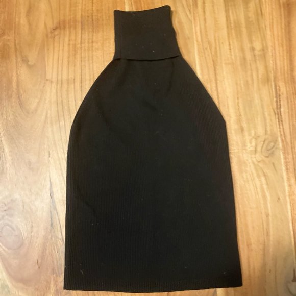 Zara Ribbed Cropped Turtleneck Tank Top Black, Small - Picture 4 of 7